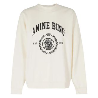 Anine Bing Miles Sweatshirt Collegiate - Dames - Sweatshirts - Wit - M - Hoodies & sweatvesten