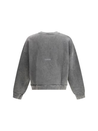 Acne Studios Mens Sweatshirt Patch And Logo Faded Black Cotton Sweatshirts Sweater