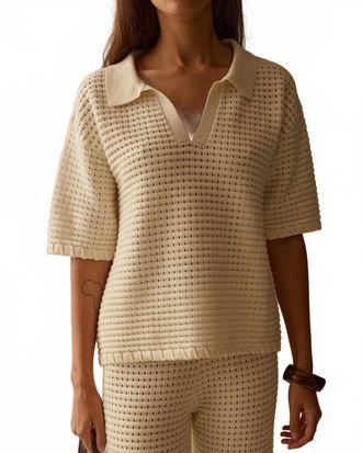 SANCIA Womens The Zarni Knit Shirt In Off White