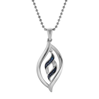 LuvMyJewelry Noraya Sterling Silver 0.09 Ct Diamond Teardrop Pendant