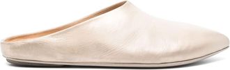 Mars&egrave;ll Sfoglia metallic leather mules - women - Calf Leather/Calf Leather/Calf Leather - 40 - Neutrals