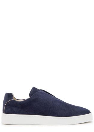Aur&eacute;lien Aur3 Suede Sneakers - Navy - 45 (IT45 / UK11)