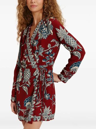 Farm Rio floral-print mini dress - women - Viscose/Rayon - M - Red