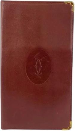 Cartier Vintage, unisex, Rood, ONE Size, Leer, Pre-owned Vintage Portemonnee