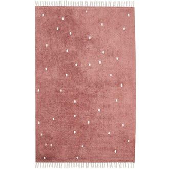Beliani Beliani - Tappeto moderno in cotone a pois multicolor rettangolare 140 x 200 cm Rosso Chiaro Astaf