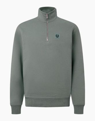 Belstaff Mens Belstaff Quarter Zip Sweatshirt Atlantic Grey - Tan - Size: 40