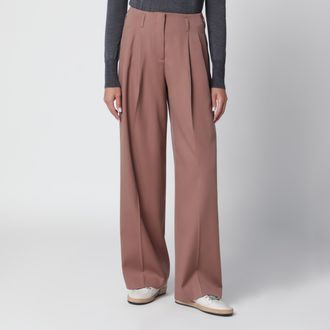 Golden Goose Pantaloni sartoriali rosa bronzo in lana vergine