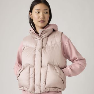 Levi's Western Bubble Vest - Womens - L - Pink / Sphinx