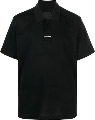 Givenchy Polo Shirts, male, Black, S, Black Logo Plaque Polo Shirt