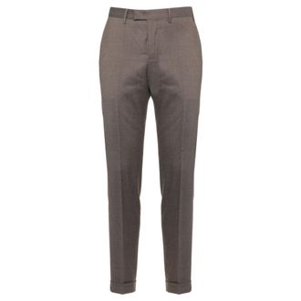 Pantaloni Torino Pantalones Ajustados de Franela de Lana - Trousers - Hombre - Marr&oacute;n - 2XL