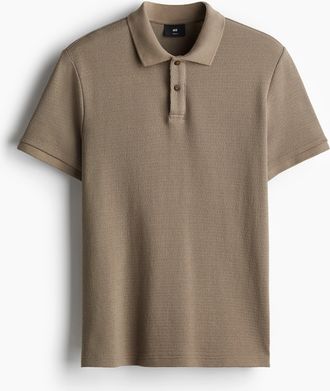 H&M Poloshirt in Slim Fit - Dunkelbeige