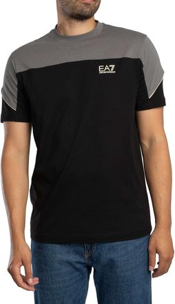 Emporio Armani Normale T-Shirt Met Logo Op De Borst, Zwart