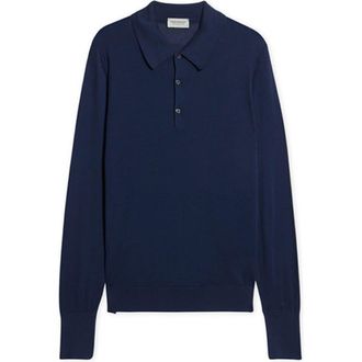 Fortela Finchley Cotton Knit Polo in French Navy at Nordstrom, Size X-Large