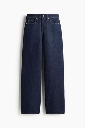 H&M Wide High Waist Jeans - Dunkles Denimblau