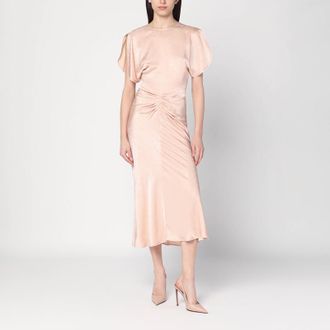 Victoria Beckham Light Damask Dress With Gathering