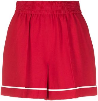 Red Valentino contrast-trim crepe shorts - women - Viscose/Acetate/Polyester/Acetate/Polyester - 42