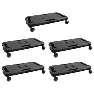vidaXL Plataformas Con Ruedas 5 Unidades Polipropileno Negro 200 Kg Vidaxl