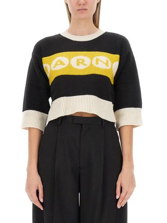 Marni Black Logo Crew Neck Sweater