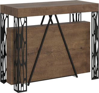 ITYhome Consola extensible 90x40/300 cm effecto madera, nogal