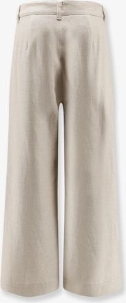 Max Mara Womens Trousers Stretch Cotton-Linen Beige
