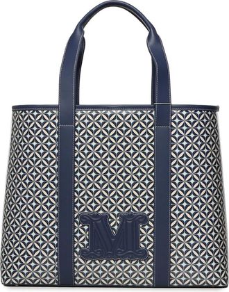 Max Mara Tote Bags, female, Blue, Size: ONE SIZE Farneto Large Canvas Tote