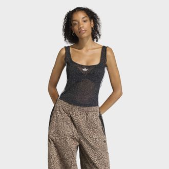 adidas Tanktop ADIDAS ORIGINALS AOP, Damen, Gr. XXL, schwarz, grau six, Obermaterial: 82% Polyester, 18% Elasthan, Tops Tanktop