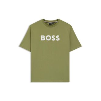 BOSS Cotton jersey T-shirt with mixed-print logo