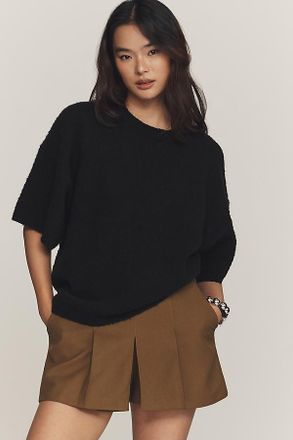 Maeve Crew-Neck Boucle T-Shirt Sweater