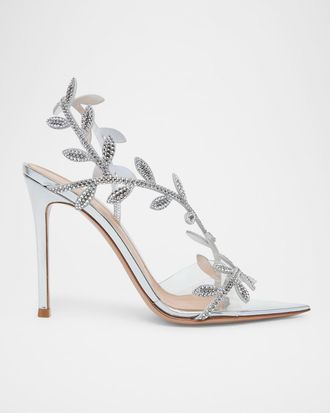 Gianvito Rossi Crystal Branch Slingback Cocktail Sandals