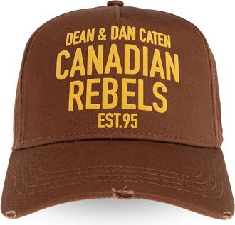 Dsquared2 Brown Canadian Rebels Logo Cotton Baseball Cap
