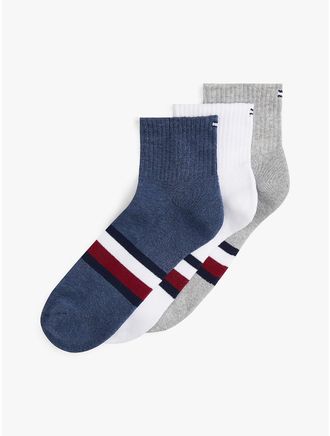 Tommy Hilfiger Mens Stripe Quarter Top Sock 3-Pack - Multi