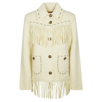 Guest In Residence Truien & Vesten, Dames, Beige, XS, Wol, Western Fringe Jacket