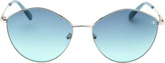 Calvin Klein Womens Calvin Klein Blue Gradient Lensed Silver Sunglasses - Size: ONE size