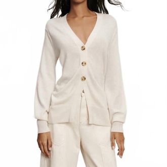 Veronica Beard Lamotte Cashmere Cardigan In Ivory