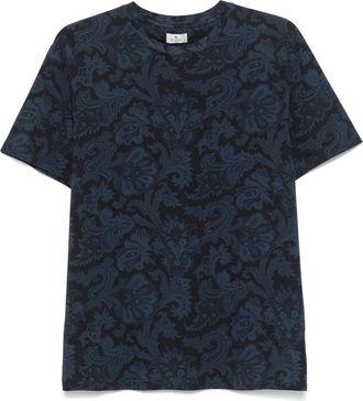 Etro Roma T-shirt - Heren - T-shirts - Blauw - 2XL - Katoen - Tops