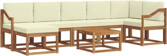 vidaXL Conjunto De Sof&aacute;s De Exterior 8 Uds. Natural Y Crema Vidaxl