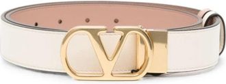 Valentino Garavani VLogo Signature Riem - Dames - Riemen - Beige - 80 CM - Leer - Accessoires