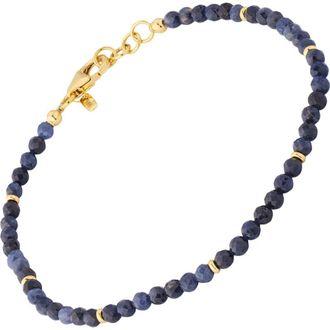 Jan Leslie 18K Gold Gemstone Beaded Bracelet in Sapphire at Nordstrom