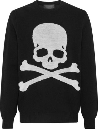 Philipp Plein Pullover Ronde Hals - Heren - Ronde hals truien - Zwart - S - Wol - Truien & Vesten