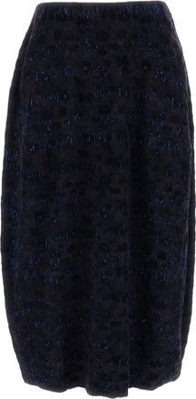 Boboutic Multicolor Jacquard Knit Midi Skirt With Elasticated Waist