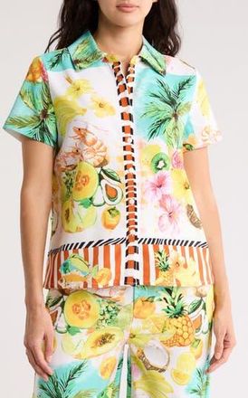 By Design Santorini Short Sleeve Button-Up Shirt at Nordstrom Rack, Size X-Large