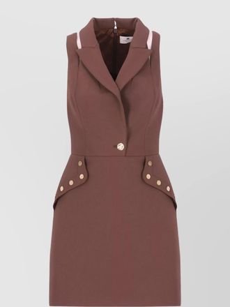 Elisabetta Franchi sleeveless v neck dress with button detail