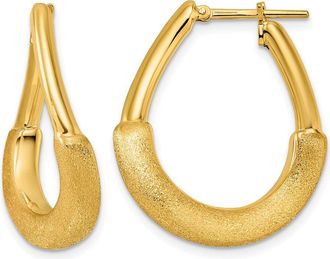 Diamond2Deal 14K Yellow Gold Fancy Twisted Hoop Earrings