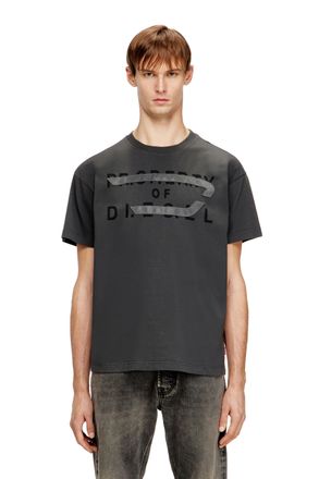 Diesel Regular T-shirt with D appliqu&eacute; - T-Shirts - Man - Grey