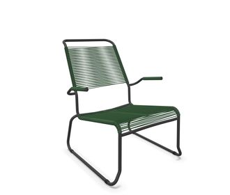 Schaffner Kufen-Spaghetti-Lounger S&auml;ntis mit Lehne / Hochlehner Feuerverzinkt