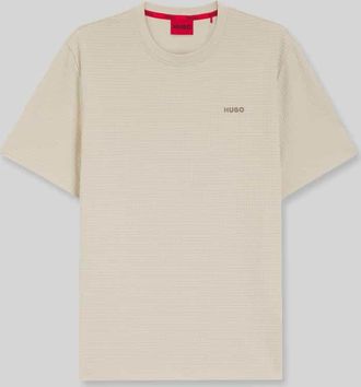 HUGO BOSS Regular Fit T-Shirt aus Baumwoll-Mix Modell AUSTIN in Offwhite, Gr&ouml;&szlig;e XXL
