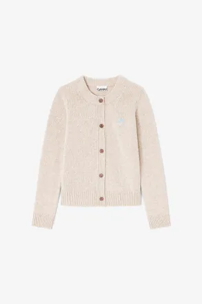 Ganni Beige Wool Mix Cardigan - Size XXS