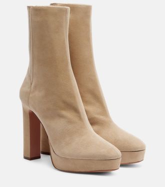 Aquazzura Martine 110 suede platform ankle boots