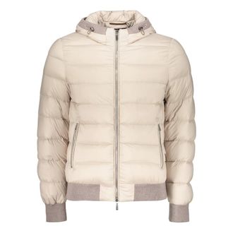 Moorer Down Jackets, male, Beige, M, Padded Bomber Jacket