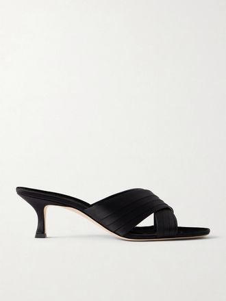 Manolo Blahnik Mule In Raso Viera 50 - Nero